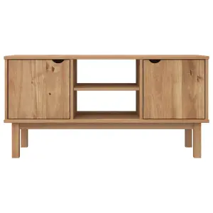 Berkfield TV Cabinet 113.5x43x57 cm Solid Wood Pine