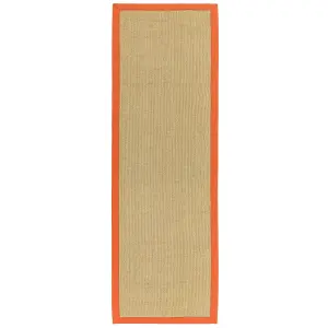 Orange Bordered Plain Modern Easy to clean Rug for Dining Room Bed Room and Living Room-68 X 240cmcm (Runner)