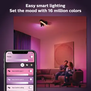 Philips Hue White and Colour Ambiance Centris 3-spot cross ceiling light Black