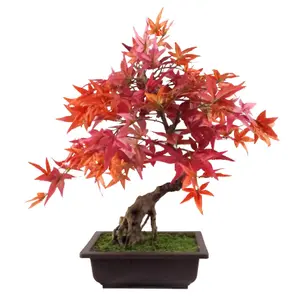 50cm Artificial Red Maple Bonsai Tree