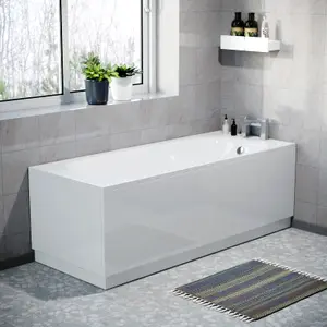 Nes Home White 1800mm Water Proof Durable PVC Front Bath Panel 15mm Thick