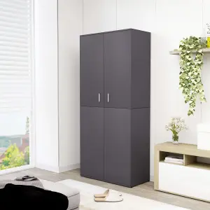 Berkfield Shoe Cabinet Grey 80x39x178 cm Engineered Wood