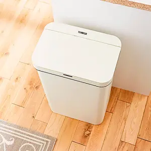 50L Rectangular Sensor Bin Cream