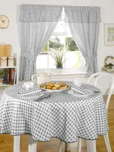 Molly Tablecloth 52x52" Charcoal Kitchen Dining Room Gingham Check Linen