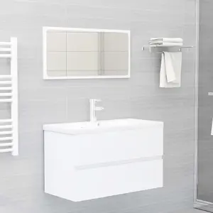 Berkfield Sink Cabinet White 80x38.5x45 cm Engineered Wood