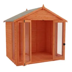 8ft x 8ft (2.35m x 2.35m) Wooden Full Pane Tongue and Groove APEX Summerhouse (12mm T&G Floor + Roof) (8x8) (8 x 8)