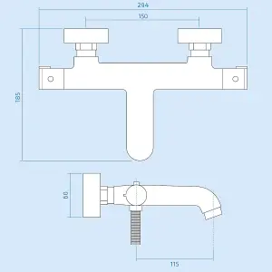 Nes Home Wall Mounted Thermostatic Shower Mixer Tap Chrome