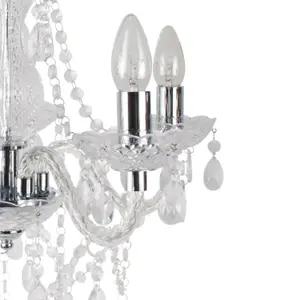 First Choice Lighting Marie Therese Clear Chrome 5 Light Chandelier