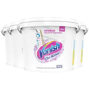 4 x Vanish Gold Fabric Stain Remover Oxi Action Powder Whites 2.4kg Total 9.6kg