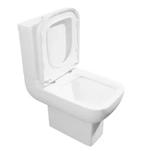 Premium CLOSED BACK Toilet Set (Madrid) - Rimless Pan - Cistern - Soft Close Seat - Includes Chrome Flush Button