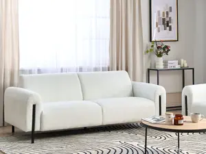 3 Seater Boucle Sofa White ASKIM