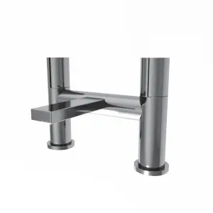 Nes Home Arte Handleless Futuristic Polished Chrome Bath Filler Tap Deck Mounted Brass