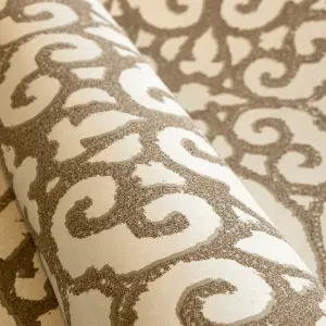 Galerie Universe Sand Beige Pluto Glass Stone Motif Wallpaper Roll