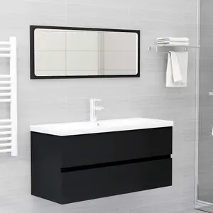 Berkfield Sink Cabinet Black 100x38.5x45 cm Engineered Wood