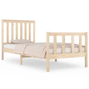 Berkfield Bed Frame Solid Wood Pine 75x190 cm 2FT6 Small Single