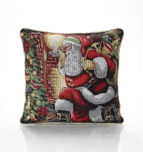 Santa 18" Tapestry Christmas Cushion