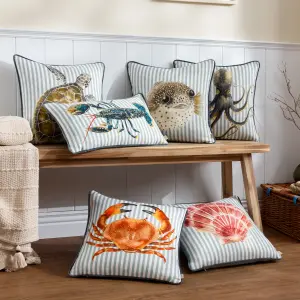 Evans Lichfield Salcombe Octopus Piped Feather Rich Cushion