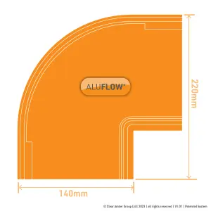 Aluflow Black Half round 90° Internal Gutter angle, (Dia)140mm