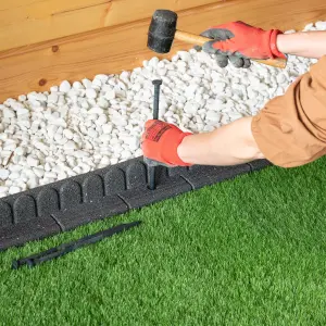 Flexible Garden Edging for Garden Borders - Lawn Edging for Pathways and Landscaping 1.2m Long Grey - Pack of 1