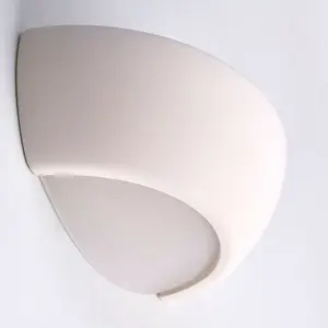 Dimmable LED Wall Light Unglazed Ceramic Semi Dome Lounge Lamp Lighting Fitting