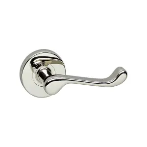 URBNLIVING 110mm Length 12 Pcs Scroll Metal & Polished Nickel Lever Latch Door Handles Set