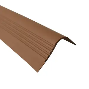 Stair anti slip nosing rubber angle step edge PVC RDT 90cm brown