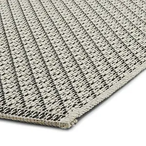 Seam Flat Weave Easy Clean Rug - Beige/Black - 120x170