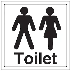 Gents / Ladies Toilet - Door Sign - Rigid Plastic - 150x150mm (x3)