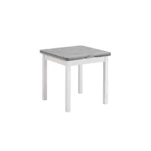 Southsea Extendable Pine Solid Wood Dining Table White/Grey / H74 x L77 x W104cm