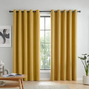 Wilson Blackout Thermal Curtains Yellow / 117cm Width x 213cm Drop