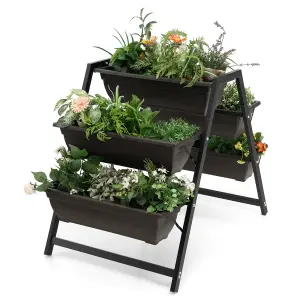 Costway Raised Garden Bed 3-Tier Vertical Planter w/ 5 Plant Boxes Indoor Outdoor