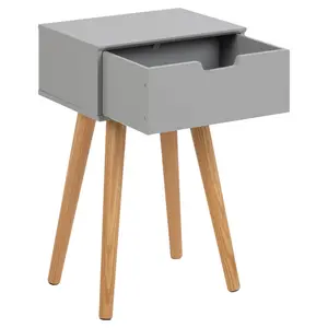 Mattias 1 Drawer Bedside Table Natural/Grey