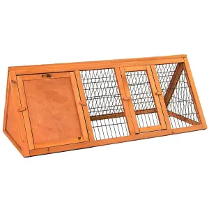 Pet Vida Large Triangle Wooden Pet Hutch Rabbit, Guinea Pig, Bunny, Chicken Run Cage, 50 x 118 x 45