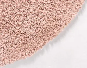 Rose Pink Thick Shaggy Circle Rug - California - 150cm