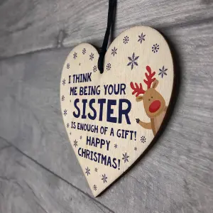 FUNNY Christmas Gift For Brother Wood Heart Rude Gift For Brother From Sister