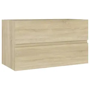 Berkfield Sink Cabinet with Built-in Basin Sonoma Oak Engineered Wood