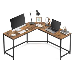 Myra L-Shape Desk Rustic Brown