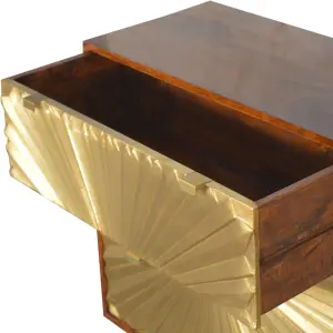 3 Brass Plated Drawers Manila Gold Chest