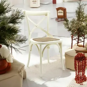 Arnulfo Cross Back Dining Chair Cream