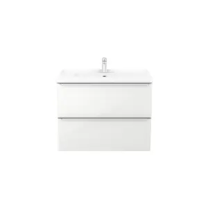 GoodHome Imandra White Wall-mounted Vanity unit & basin set - Includes Lana basin (W)804mm