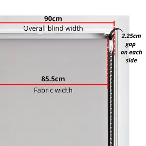 Trimmable Daylight Roller Blind with Square Eyelets and Metal Fittings by Furnished - Grey (W)90cm x (L)210cm