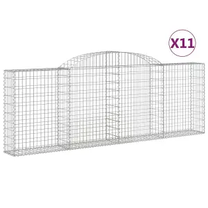 Berkfield Arched Gabion Baskets 11 pcs 300x30x100/120 cm Galvanised Iron