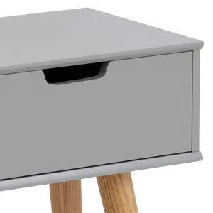 Mattias 1 Drawer Bedside Table Natural/Grey