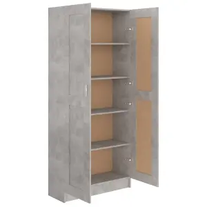 Berkfield Book Cabinet Concrete Grey 82.5x30.5x185.5 cm Engineered Wood