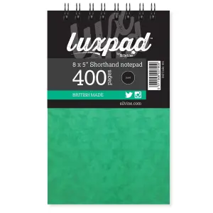 Silvine Luxpad Shorthand Notepad (Pack of 6) Green (One Size)