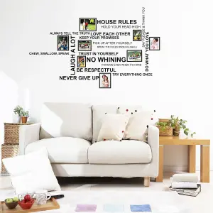 Walplus House Rules Quote Decal -  Photo Frame Birdcage Wall Stickers