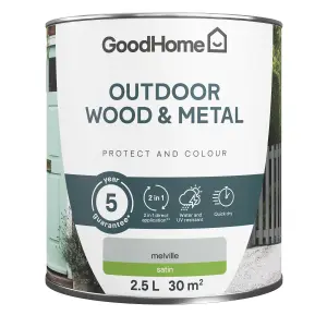 GoodHome Outdoor Melville Satinwood Multi-surface paint, 2.5L