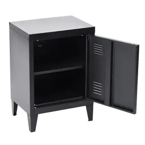 Mira Bedside Table Black White