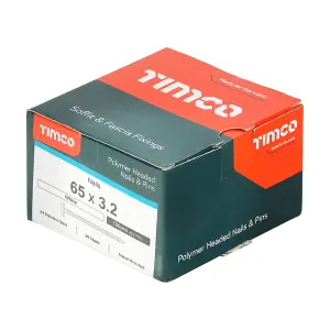 Timco - Polymer Headed Nails - A4 Stainless Steel - White (Size 65mm - 100 Pieces)