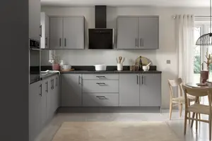 Kitchen Kit Base Unit with Pull Out Storage 150mm w/ Slab Cabinet Door - Ultra Matt Dust Grey